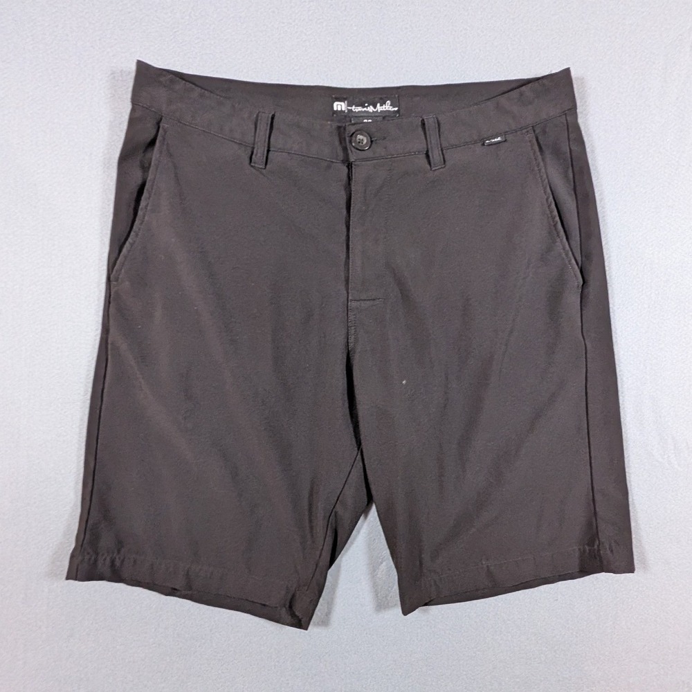 Travis Mathew Golf Shorts Mens 32 Grey Stretch Performance Flat Front